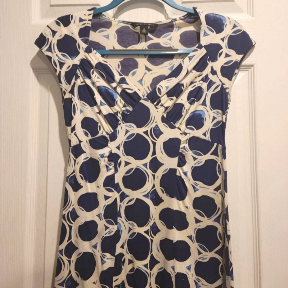 Navy Blue & Ivory Dress - Banana Republic